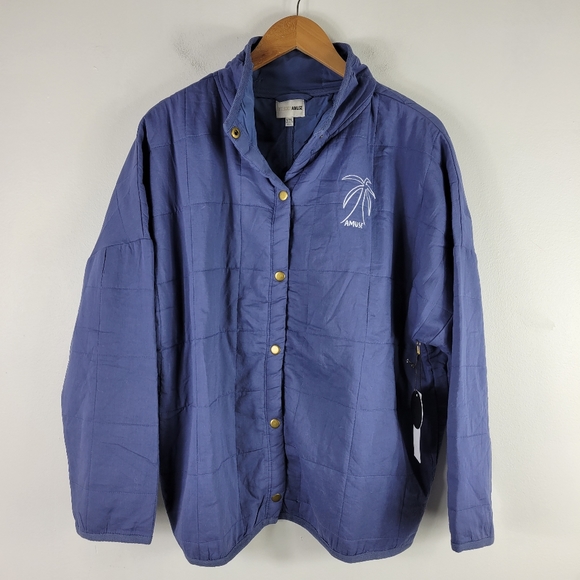 New Amuse Society Seabreeze Embroidered Button Up Lightweight Quilted Jacket - Picture 4 of 13